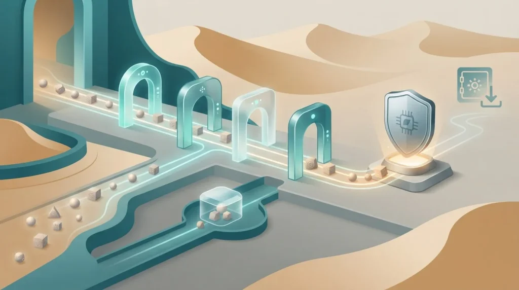 Bonus tokens moving through wagering checkpoints toward a crypto wallet